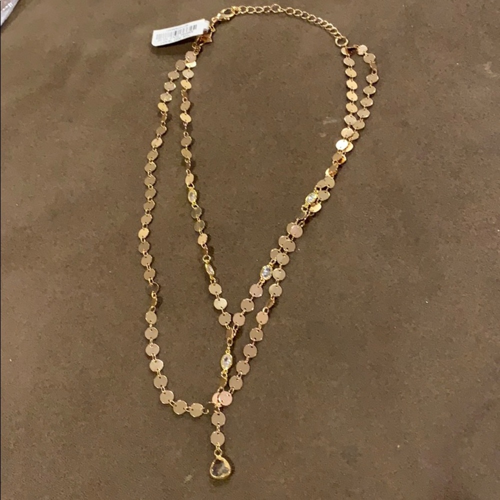 Panacea gold disc necklace